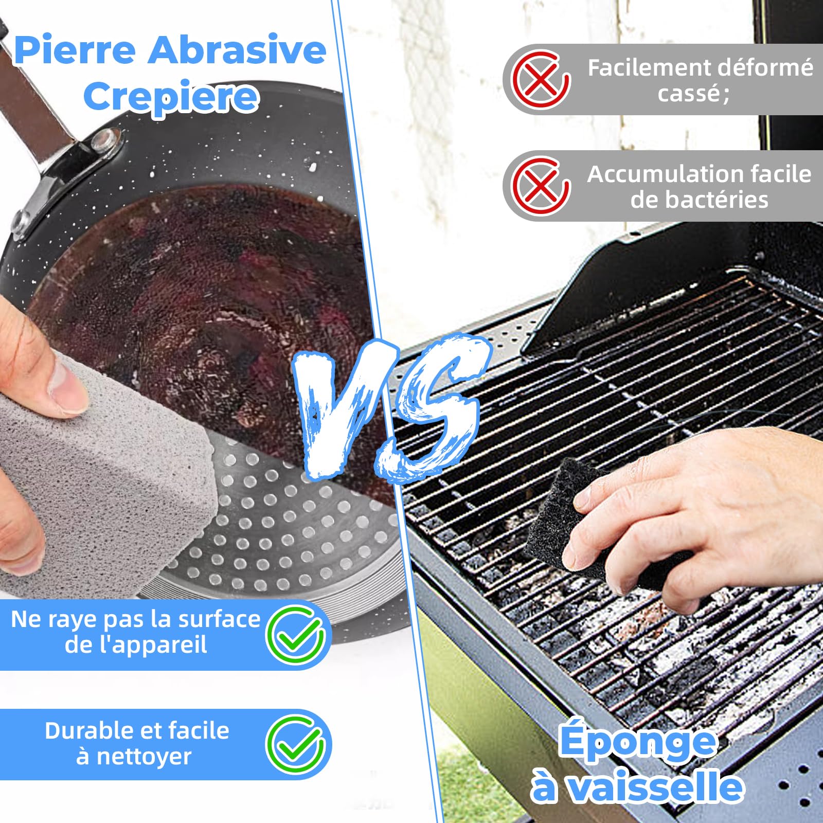 Xerteam Barbecue en Pierre Nettoyage 8 Pièces Blocs Pierre Ponce Réutilisables pour Four Grills