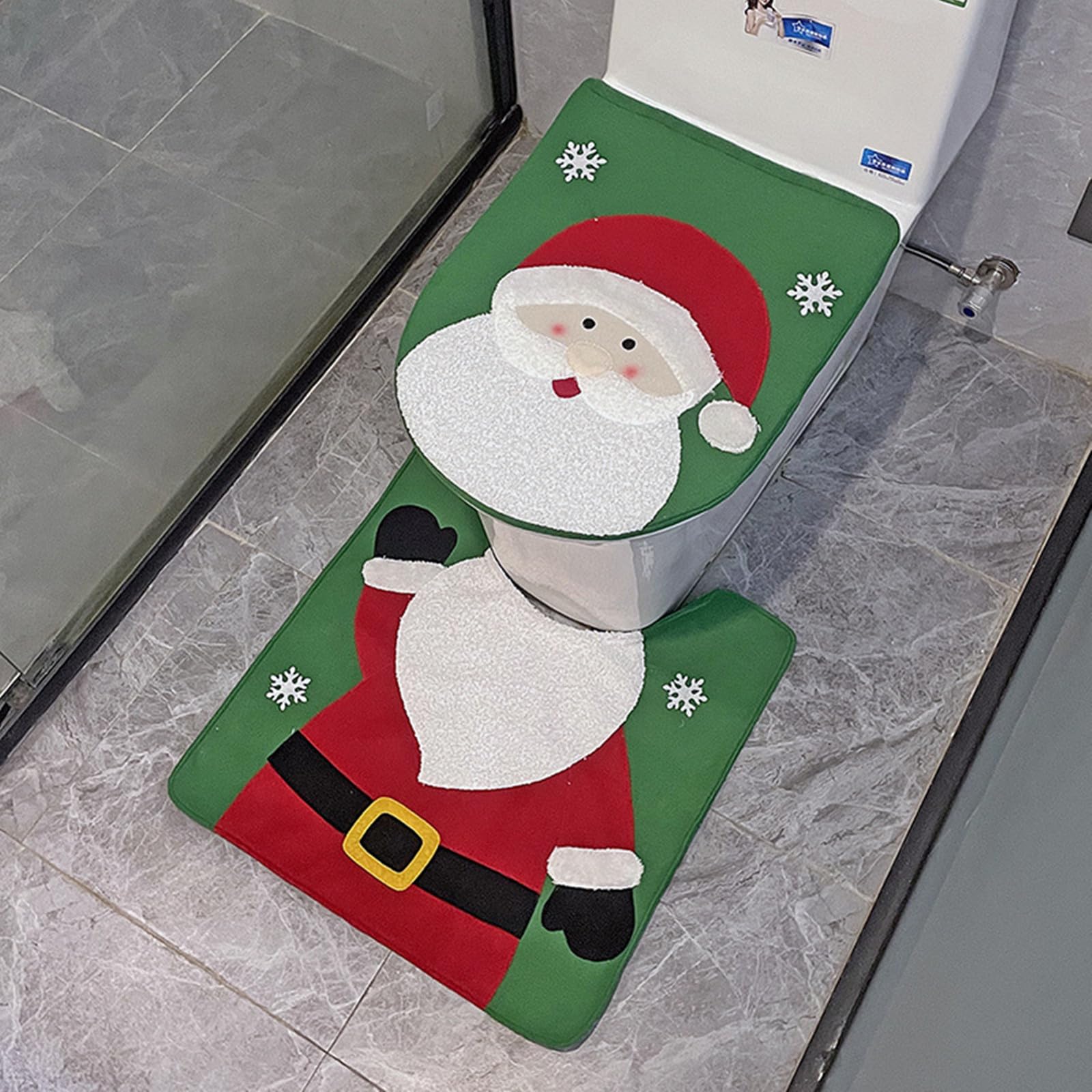 Lustiges Weihnachts-Toilettensitz Set Mit Schneemann-Muster - Festliche Badezimmer-Deko Für Die Feiertage