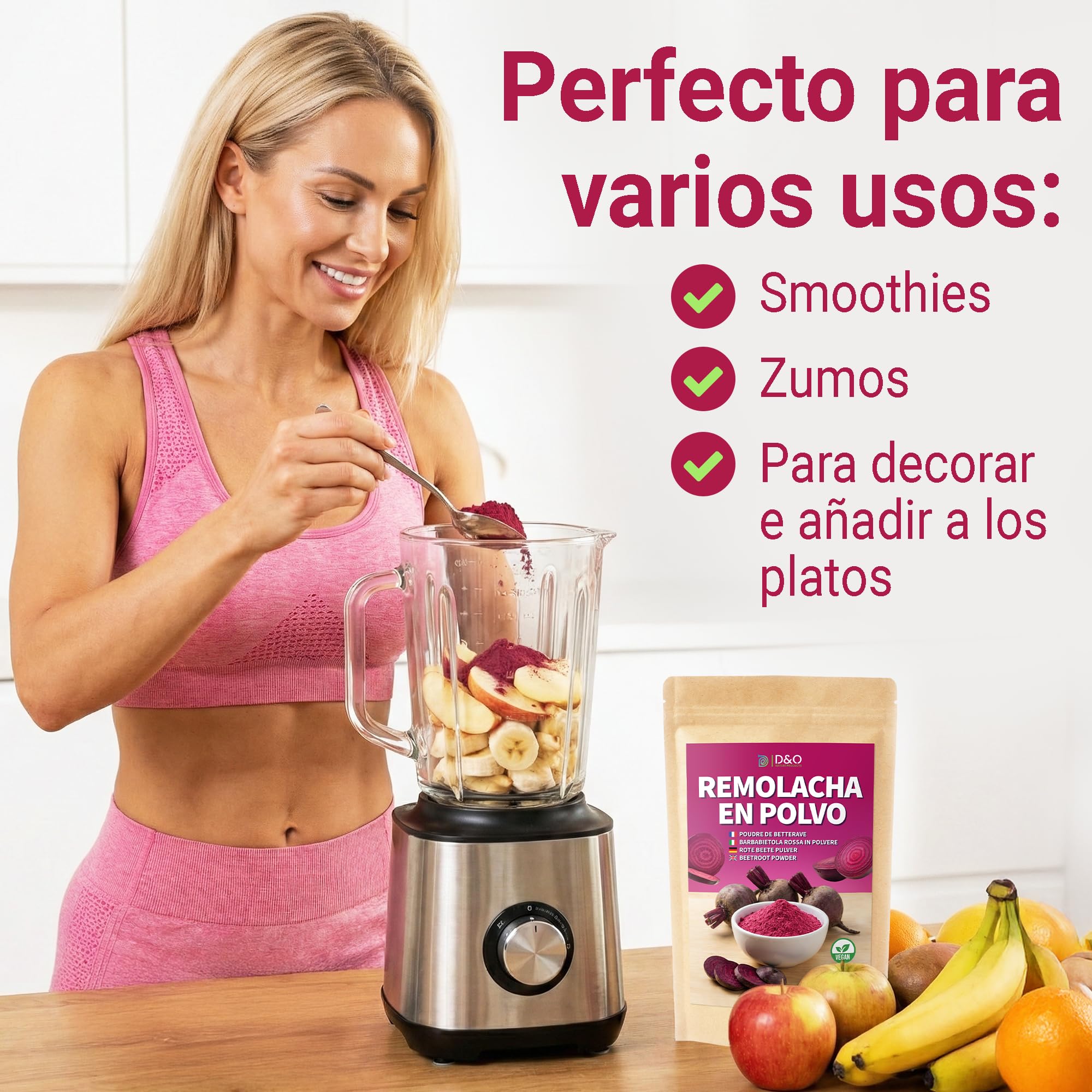 Remolacha en Polvo 500g - 100% Natural, Secado Suavemente al Aire, Sin Aditivos, Vegano