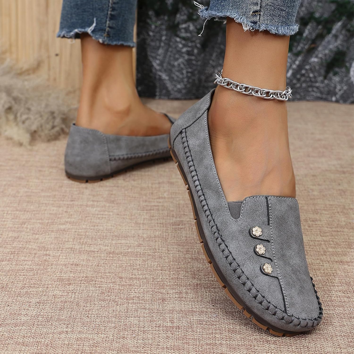 Orthopedic Loafers for Women, Orthopedic Leather Shoes, Lightweight, Anti-Slip, Breathable for Women Slip On Flat-Soled Comfortable Soft Leather Loafers - Image 6