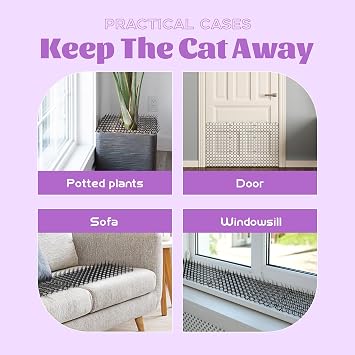 Bundle of 12 Pack Cat Scat Mat with Spikes and 12 Pack Cat Deterrent Mat Outdoor Indoor