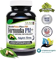Vista 3 de Fórmula natural de relajación muscular nocturna: más de 1,500 mg de fuerza relajante con glicinato de magnesio para músculos. Sin gluten - 50