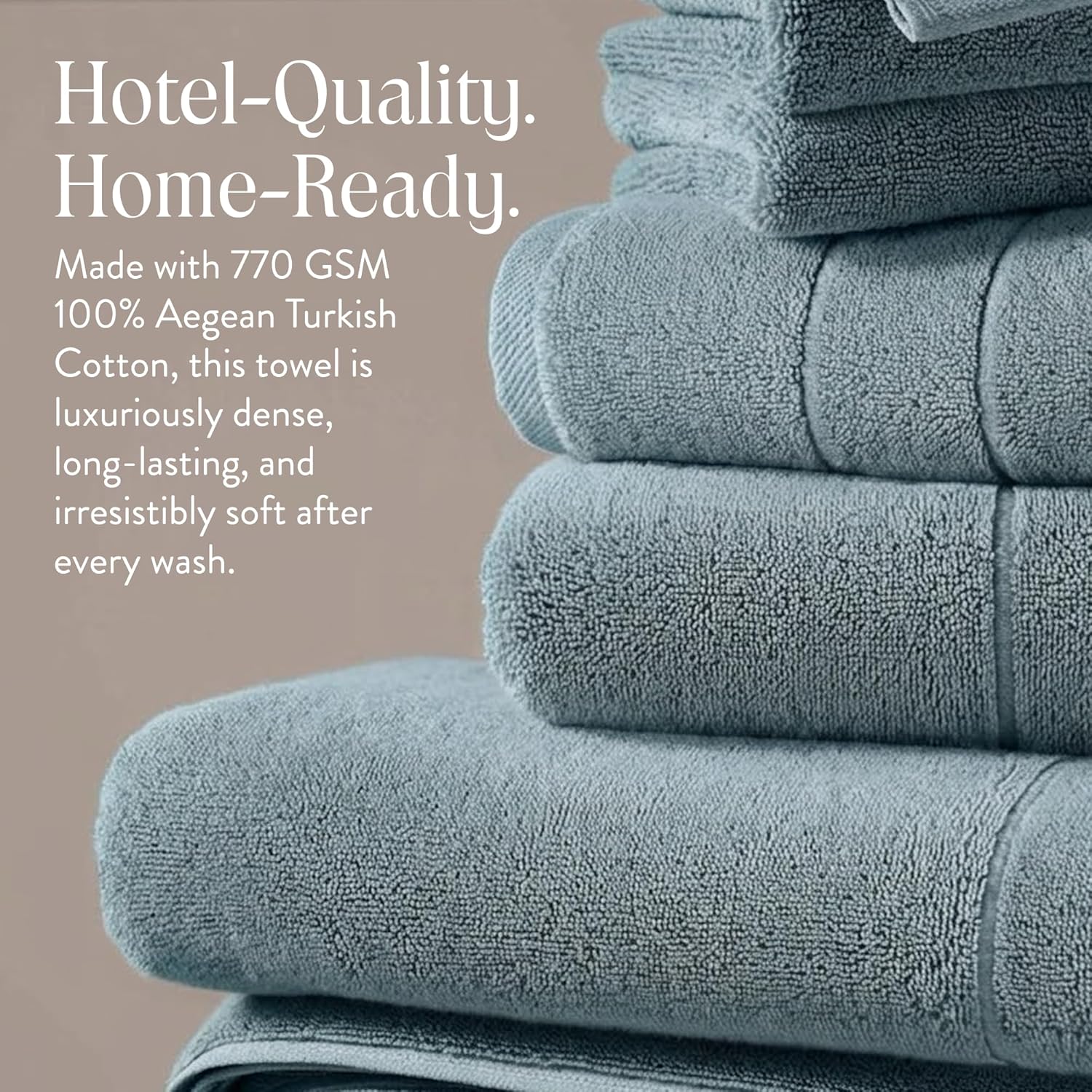 Brooklinen Super-Plush 100% Turkish Cotton Bath Towels - Set of 2-770 GSM, Highly Absorbent, Machine Washable, Perfect Bath Towel Set for Home & Bathroom (30" x 58", Storm Blue)