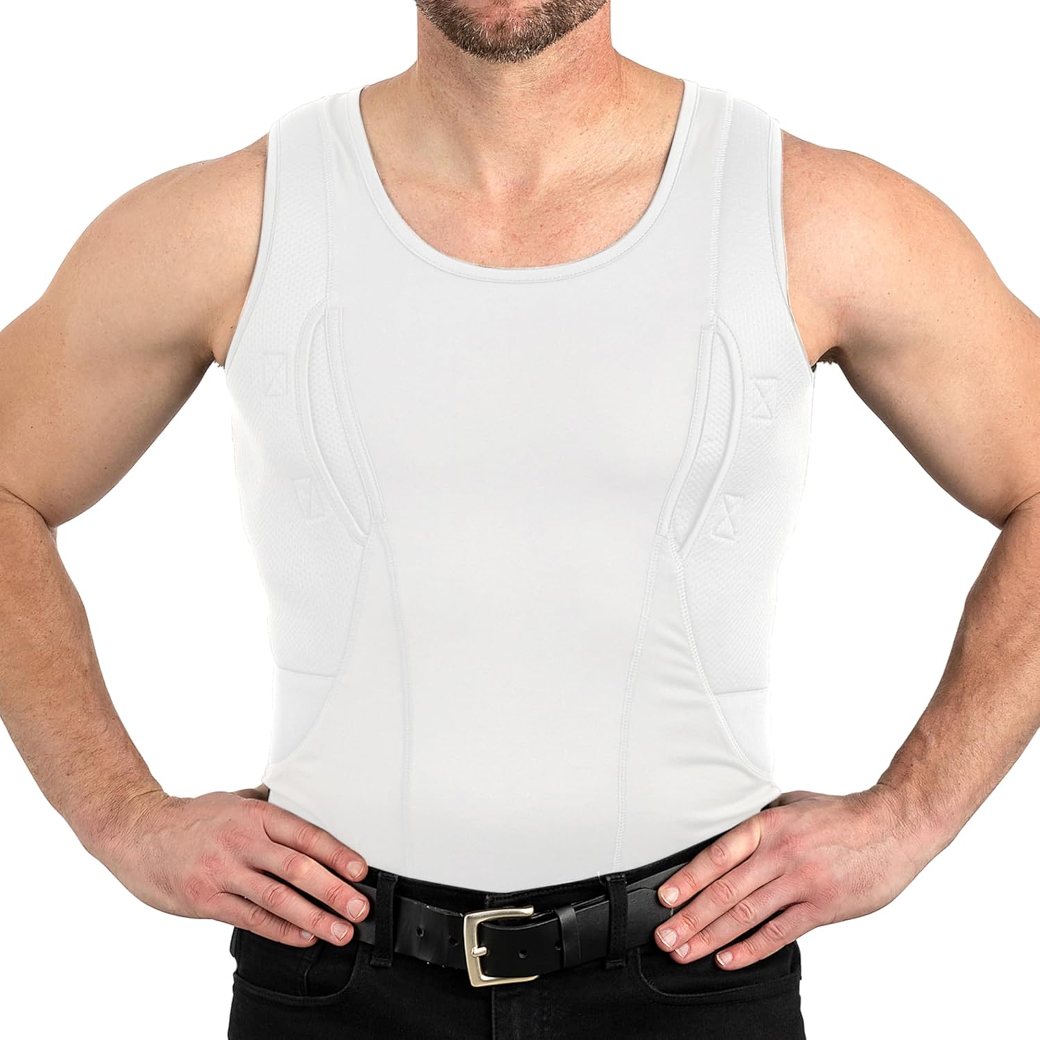Concealed Carry Holster Tank Top | Secure Hook & Loop Pocket with Large Storage | Mens Tank Top
