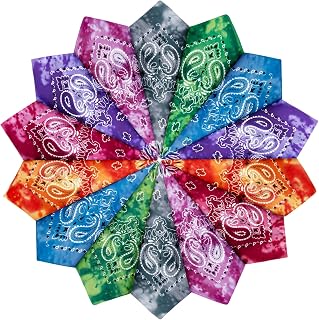 14 pieces Bandanas Paisley Print Novelty Headband Cowboy Headwraps Scarfs Hair Head Bandana for Women Men Boy Girl