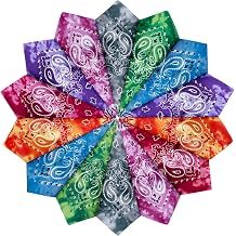 YSense 14 Pcs Bandanas Paisley Unisex Bandana Cowboy Headwraps Scarfs | 22 x 22 in, Multi-Purpose Square, Novelty Headband for Women Men Boy Girl