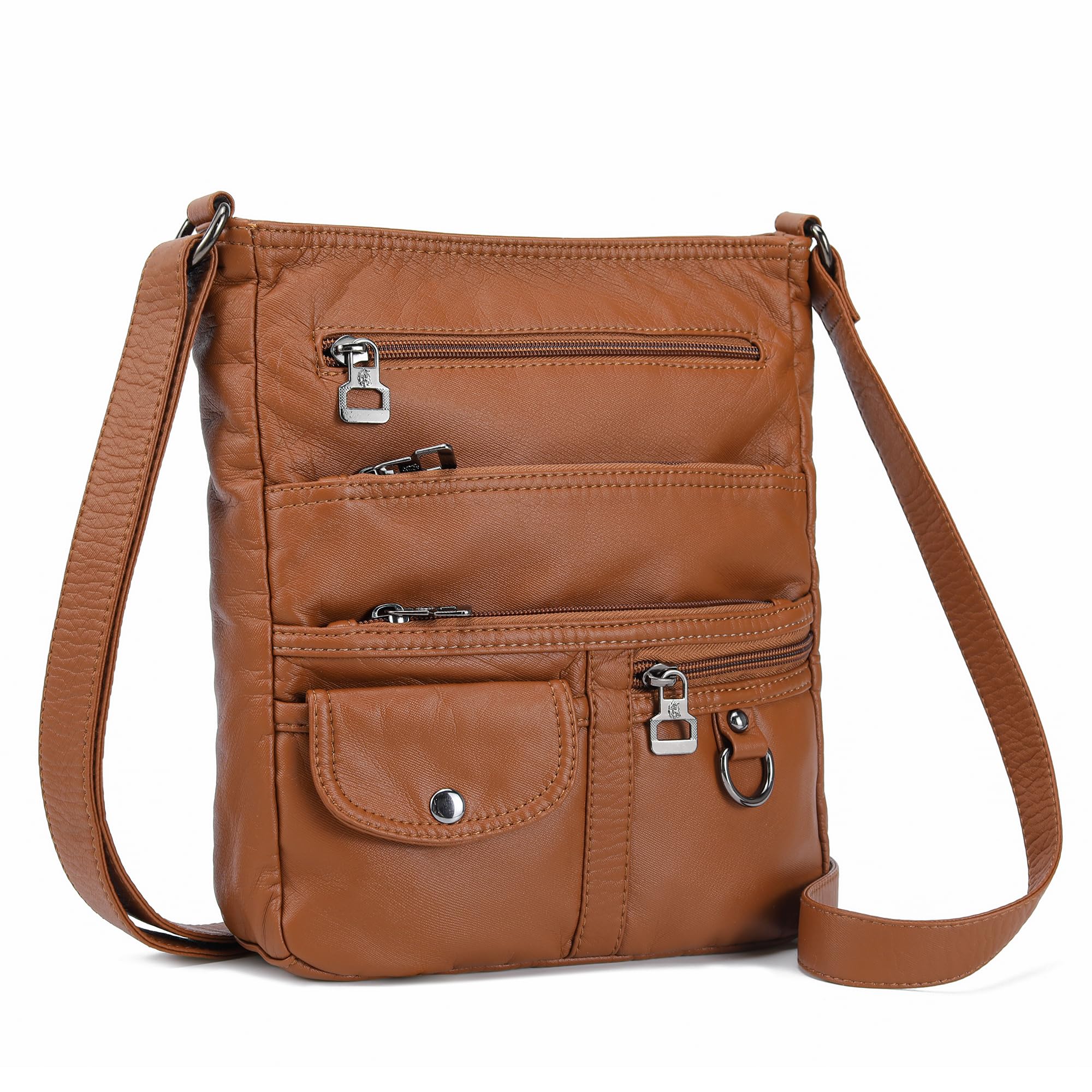 MINICAT Crossbody Purses for Women Multi Pocket Crossbody Bag Soft Leather Cross Body bag for Woman Small Shoulder Bags