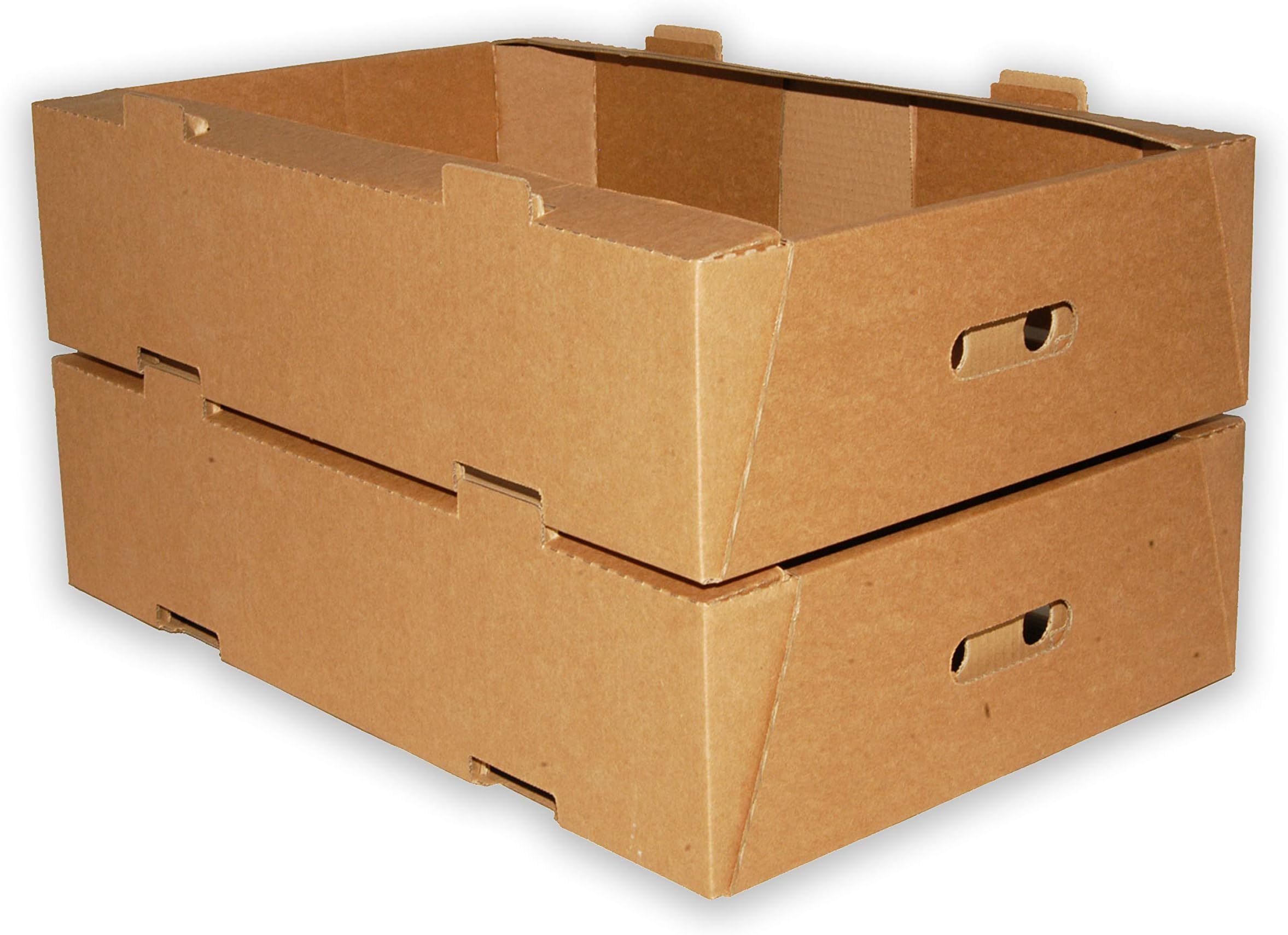 W.E. Roberts Pack of 25 Fresh Fruit and Vegetable Trays ~ Single Wall Cardboard Boxes - 22" x 15" x 5.5" /567mm (L) x 382mm (W) x 140mm (H)