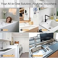 Vista 6 de Mofason Protector de salpicaduras de ducha de silicona, protector transparente para salpicaduras de esquina de bañera, protector de agua de ducha