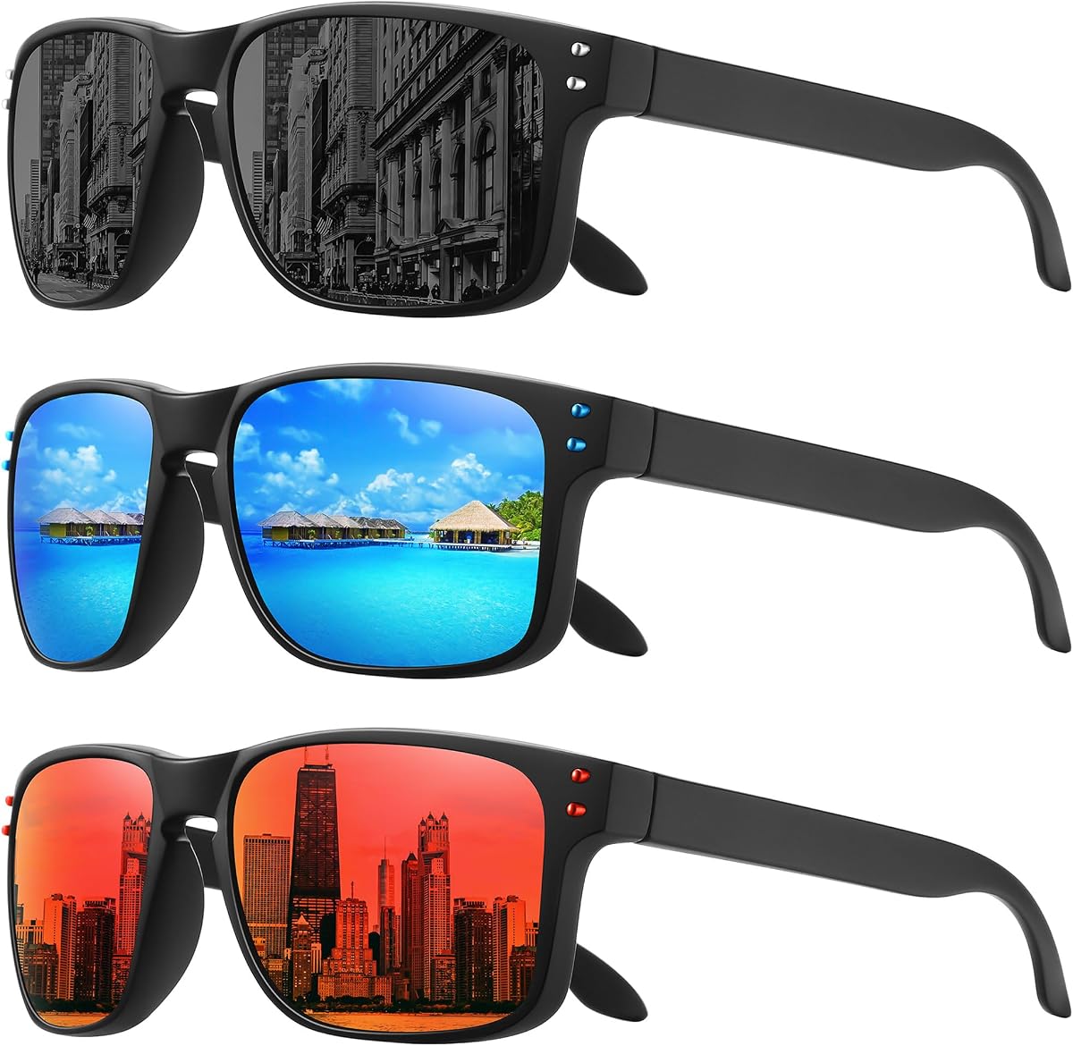 MEETSUN Gafas de sol polarizadas para hombres y mujeres, deportes al aire libre | Lente polarizada UV400 TAC, antideslumbrante, ideal para conducir, pescar, andar en bicicleta y actividades al aire libre