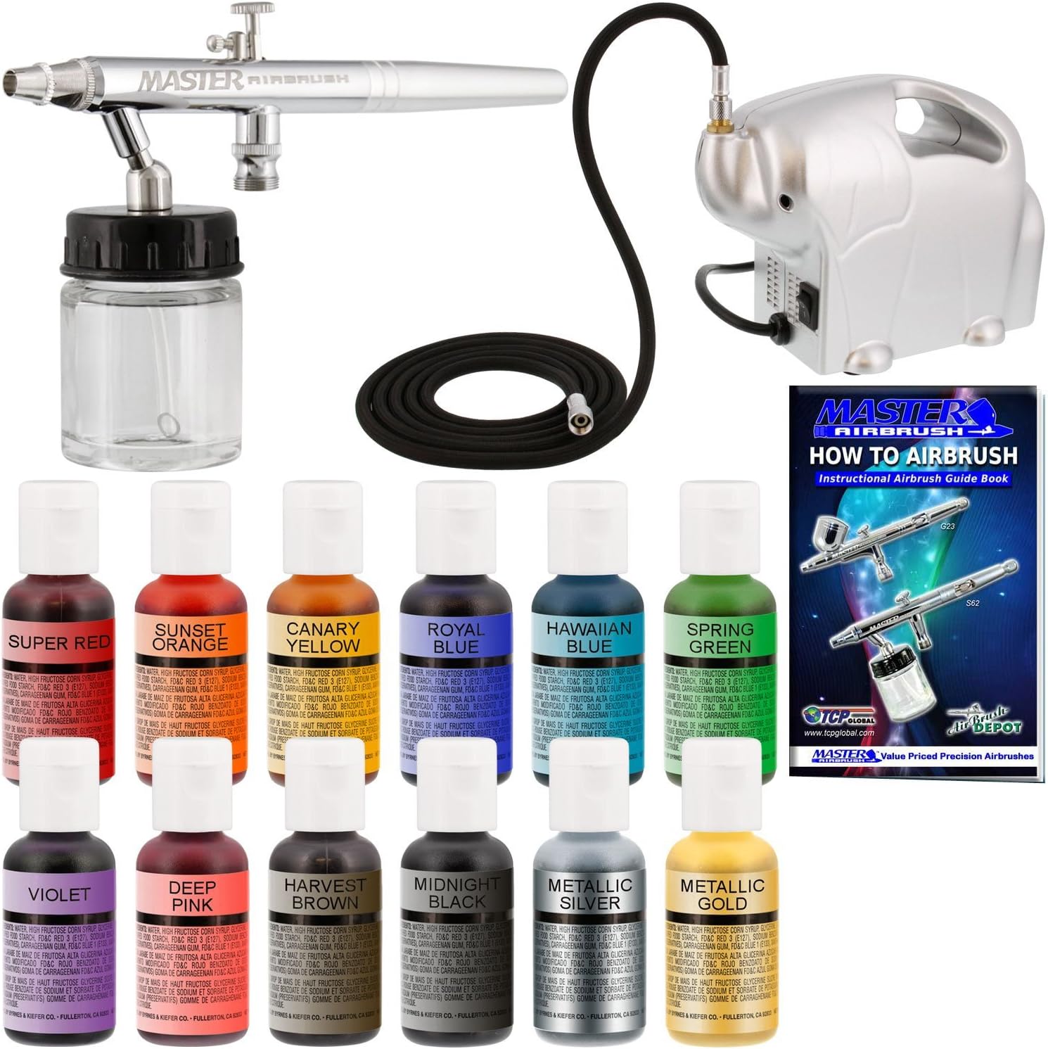 Master Airbrush Cake Decorating Airbrushing System Kit with a Siphon Feed Airbrush