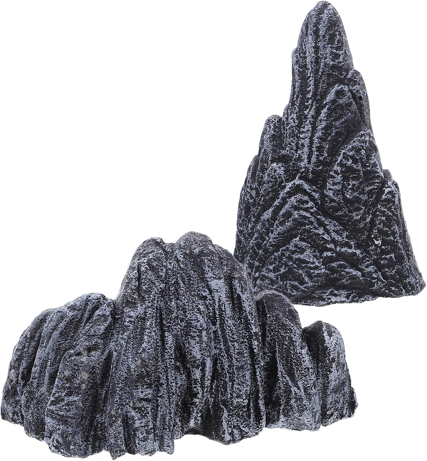 TEHAUX 2pcs Mini Rockery Statue Resin Figurines Artistic Micro Landscape Decor for Desktop Living or Workspace, Vividly Replicates Natural Landscapes Mountain Shape Fake Rockery
