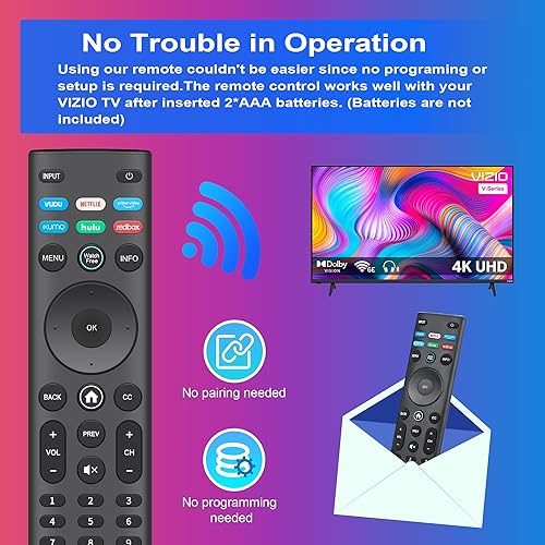 Miniatura 6 de Paquete de 2 nuevo control remoto universal para VIZIO All LED LCD HD 4K UHD HDR Smartcast 3D Smart TV reemplazo para Vizio Smart TV Remote con 6