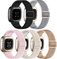 Vista 15 de Adorve Bandas elásticas de nailon compatibles con Fitbit Versa 3/Versa 4/Sense/Sense 2 para hombres y mujeres, banda deportiva elástica ajustable