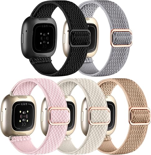 Miniatura 15 de Adorve Bandas elásticas de nailon compatibles con Fitbit Versa 3/Versa 4/Sense/Sense 2 para hombres y mujeres, banda deportiva elástica ajustable