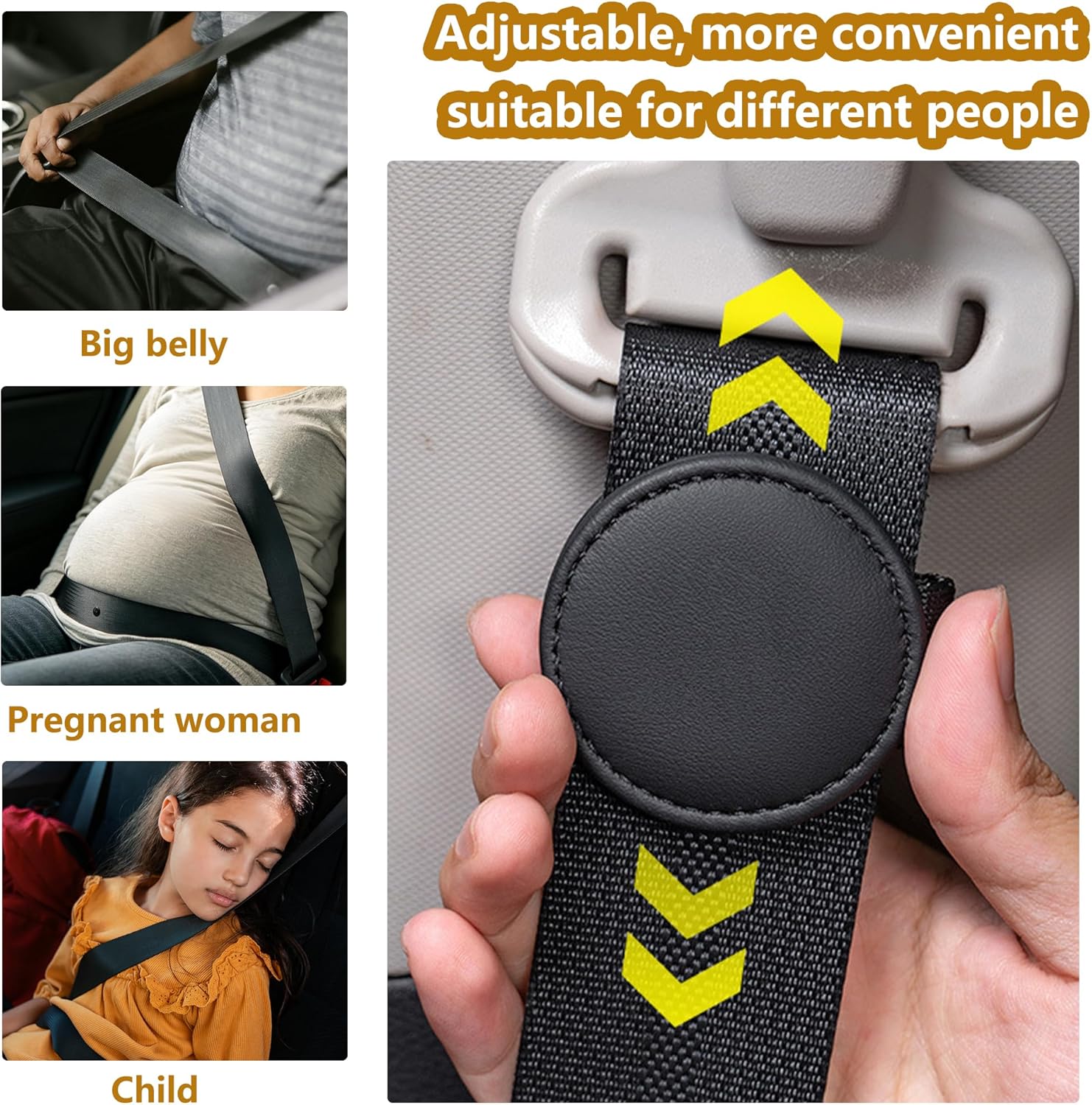 2 Pack Magnetic Seat Belt Clip, Adjustable Shoulder Strap Positioner for Car, Relieves Neck & Shoulder Pressure, Keeps Seatbelt in Place for Driving Comfort & Safety, Universal Fit for Adults & Kids
