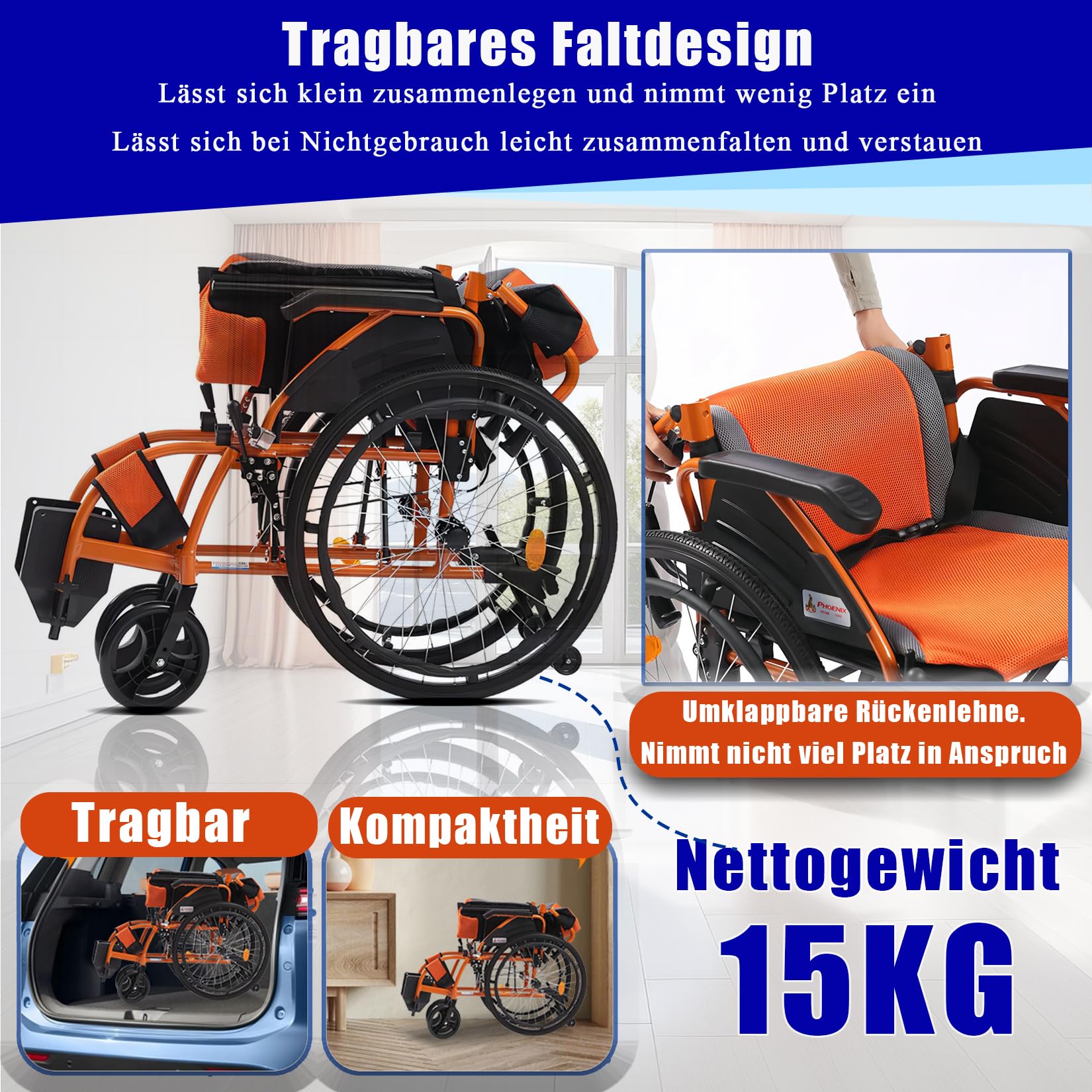 Silla de ruedas de viaje, ligera, de aluminio, plegable y ligera, plegable, ligera, con autopropulsión