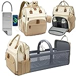DERJUNSTAR Large Diaper Bag Backpack, Baby Dipaer bag with Insulated Bottle Holders, USB Charging Port, Travel Diaper Backpack for Mom & Dad