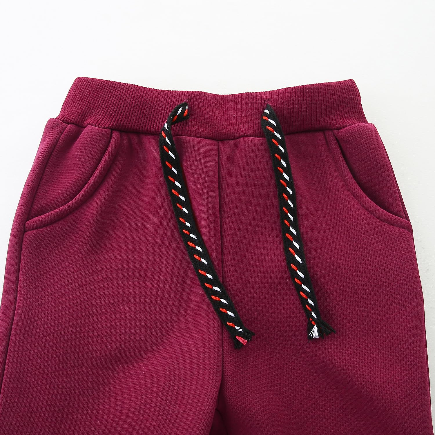 Funnymore Paquete de 3 pantalones deportivos de forro polar para niños y niñas con bolsillos y cordón de ajuste, 2 a 13 años