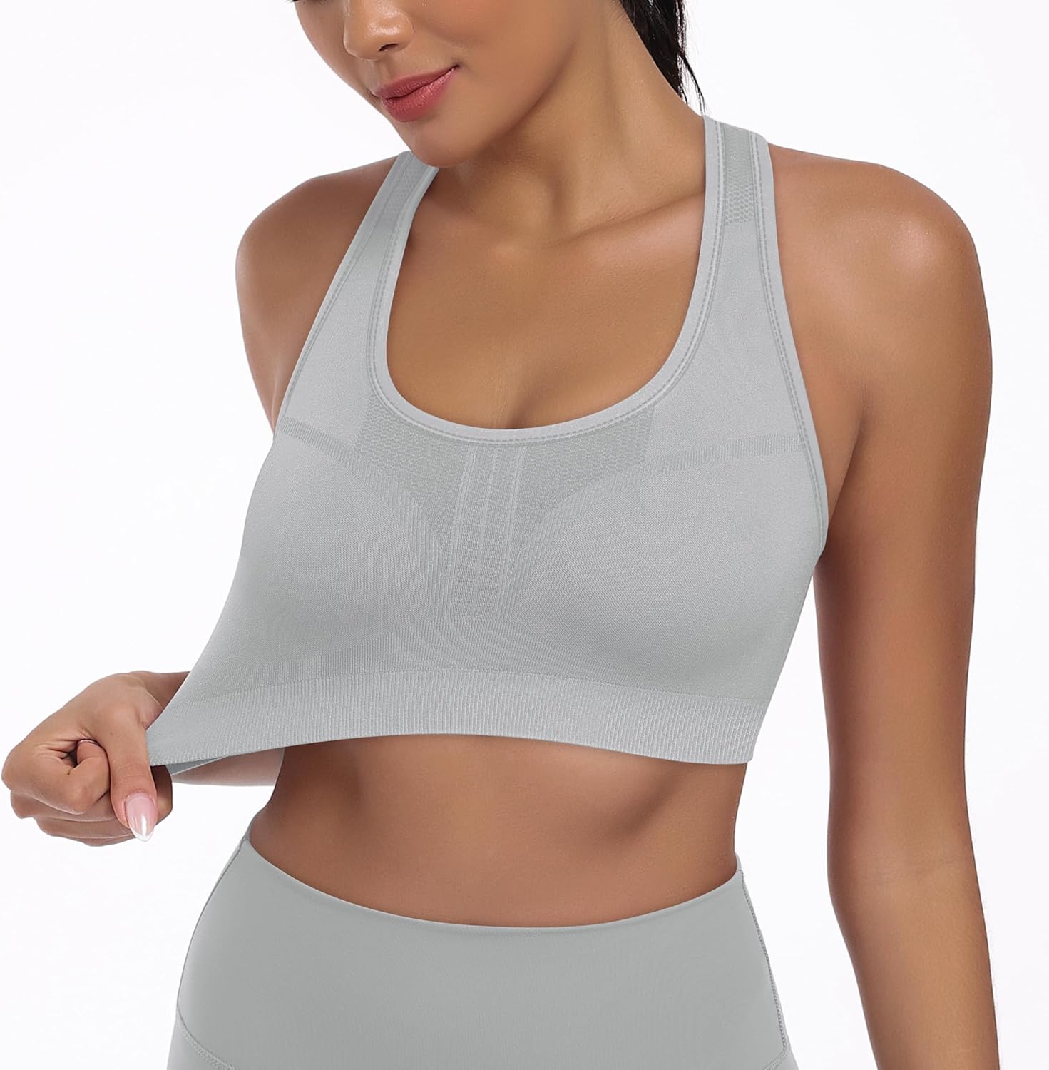 3-Pack High Impact Racerback Sports Bras for Women - Padded Wirefree Workout Bra for Fitness Gym Yoga - Image 7