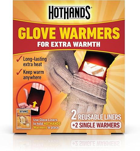 HotHands Calentadores de guantes, elásticos y cómodos, bolsillos integrados para calentadores de manos HotHands - Fácil de usar y cómodo de llevar