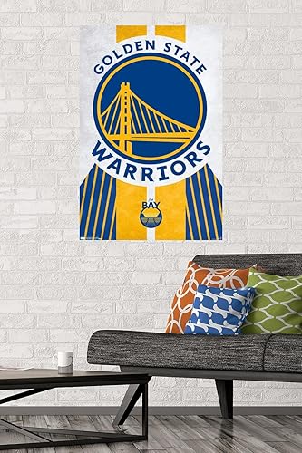 Miniatura 2 de Trends International NBA Golden State Warriors - Póster de pared con logotipo 19, 22.375 x 34 pulgadas, versión premium sin marco
