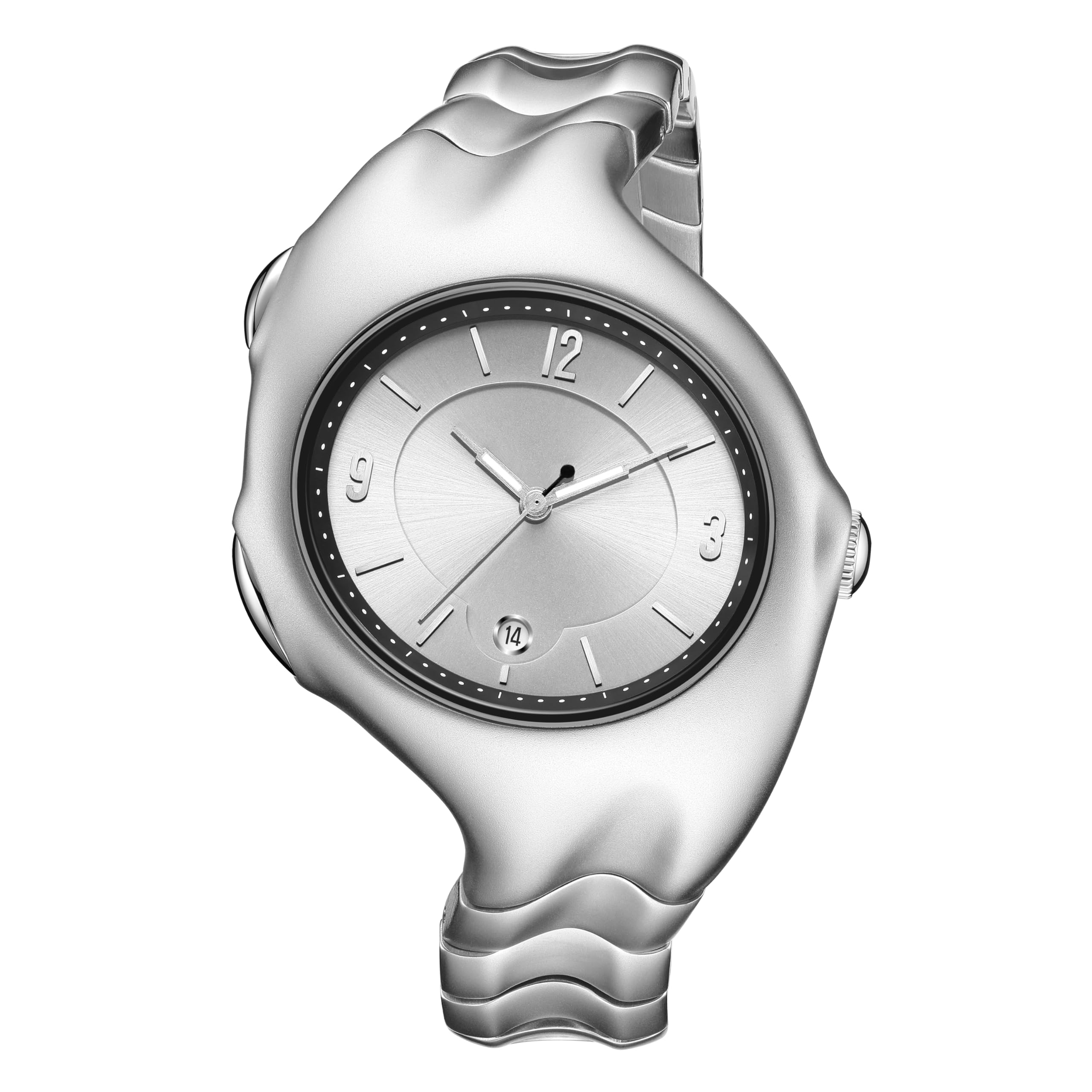 BENLYDESIGNUnique Metal Wristwatch, Y2K Men's Quartz Watches, Futuristic Watch,Stainless Steel Strap