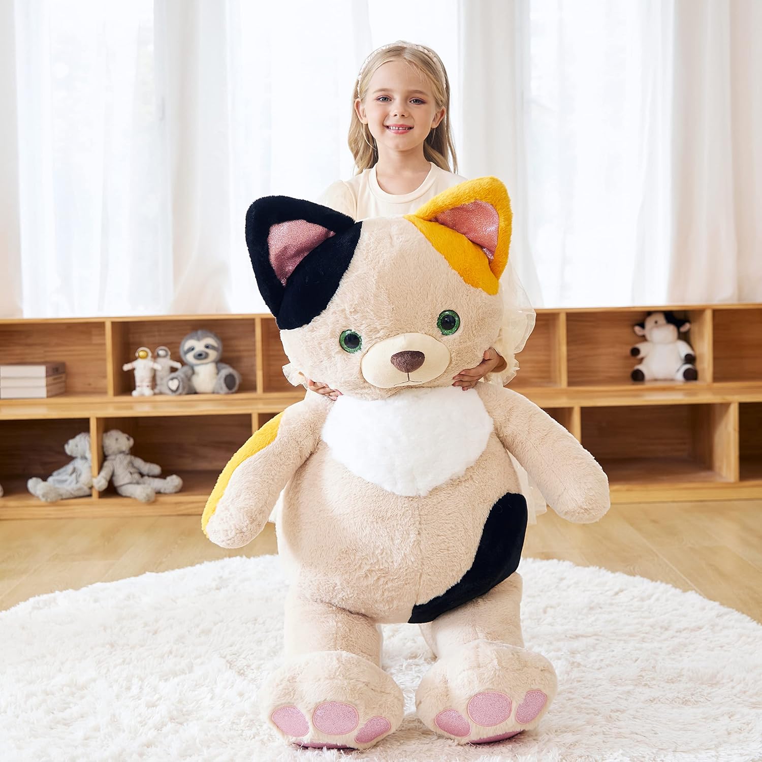 EARTHSOUND Giant Cat Stuffed Animal Plush Toy,30" Large Kitten Jumbo Cute Soft Toys,Big Size Huge Fluffy Plushy Oversized Fat Plushie,Gifts for Kid - Image 6