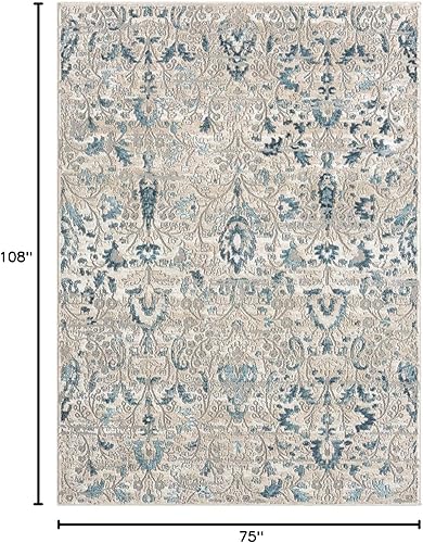 Miniatura 2 de LUXE WEAVERS Alfombra de área azul floral vintage de 6 x 9