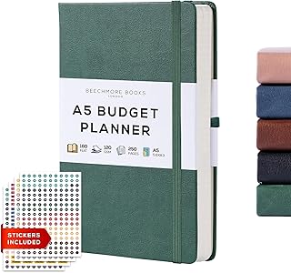 BEECHMORE BOOKS Budget Planner - Undated Monthly Budget Book Financial Planner, Expense Tracker and Savings Tracker with B...