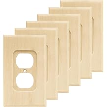Franklin Brass Wood Square 6-Pack Outlet Covers Unfinished Wood 1-Gang Wall Plate Single Duplex Electrical Guard W10397V-UN-R