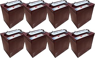 Trojan T-145 6V Deep-Cycle Flooded Battery, 260Ah, Golf Cart, Renewable Energy, Floor Scrubber, Industrial Use (Pack of 8)