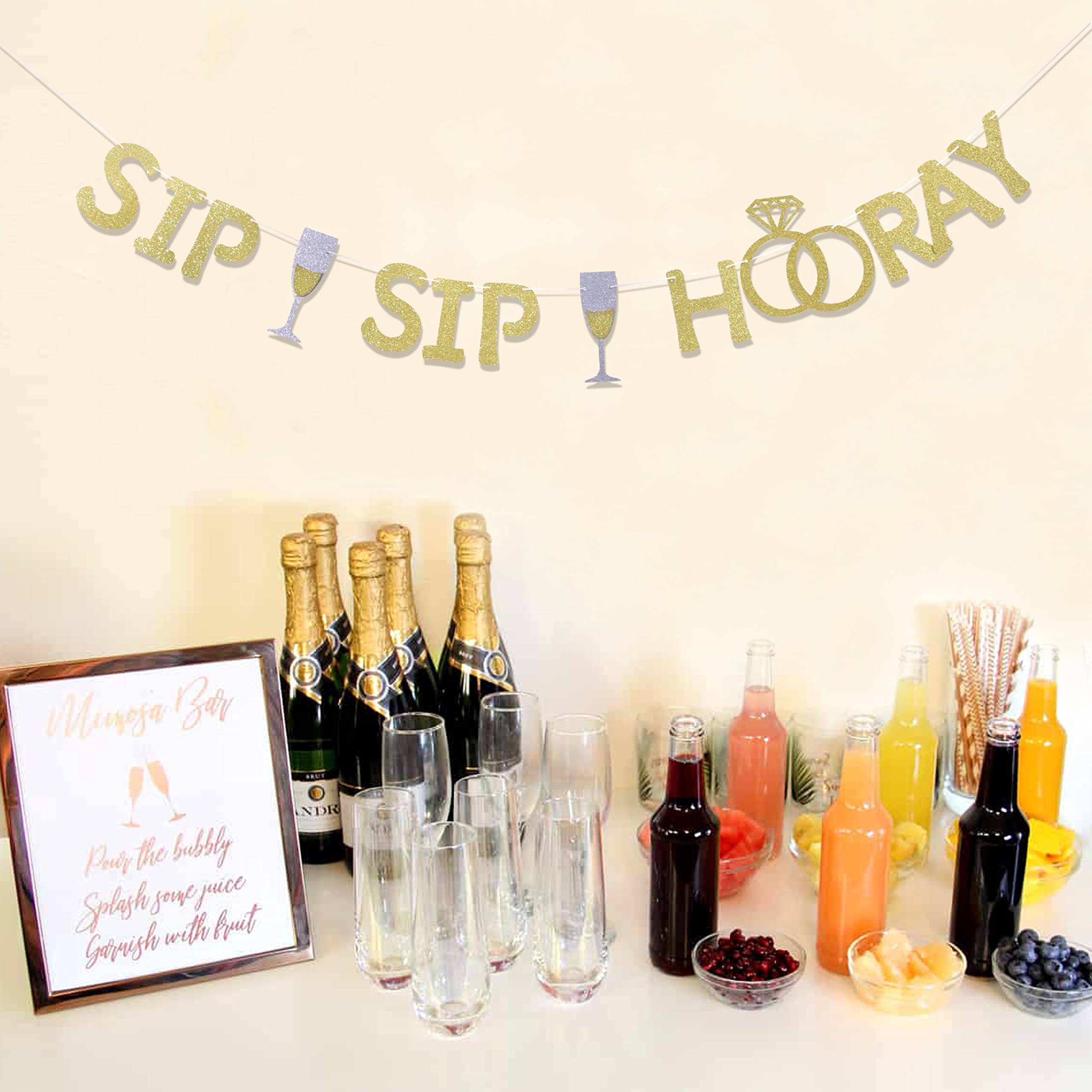 Sip Champagne And Dessert Bar Hooray Bar Wedding Champagne Wall / Bubbly Bar / Sip Sip Hooray