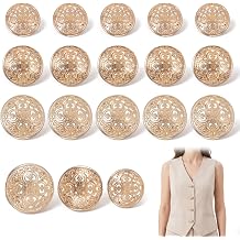 Ouligay 18 PCS Hollow Gold Buttons for 3 Sizes Vintage Sewing Button