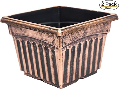 Miniatura 7 de Maceta cuadrada de 9 pulgadas con aspecto victoriano rústico para guardería, interior, exterior, jardín, patio, oficina, adornos para decoración del