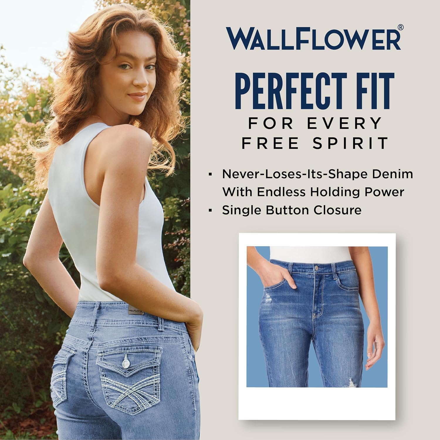 WallFlower Womens Mom Curvy Ankle Denim High-Rise Insta Stretch Juniors Jeans - Image 5