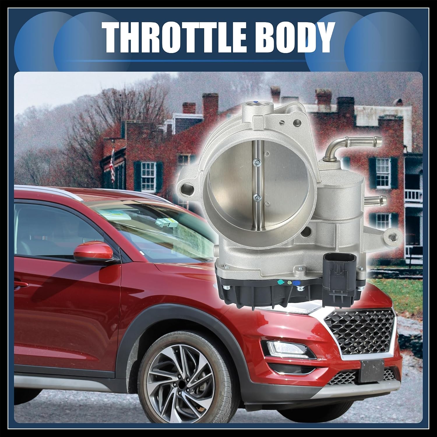 Throttle Body Assembly, 78mm Throttle Body Actuator No.35100-3C700 for Hyundai Santa Fe 3.5L V6 - Gas 2010-2012 Aluminum Alloy Silver Tone, 1 Pcs Durable Material