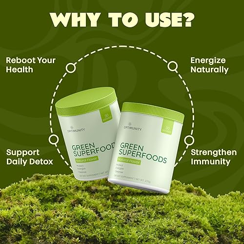 Miniatura 5 de Green Superfoods Polvo - Sin sabor - Mezcla de verduras orgánicas con espirulina, probióticos y enzimas digestivas - Desintoxicación, apoyo para la
