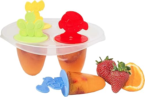Crystalia Moldes de paletas reutilizables para niños, máquina de paletas de hielo para congelador, sin BPA, juego de 4 colores, aptos para