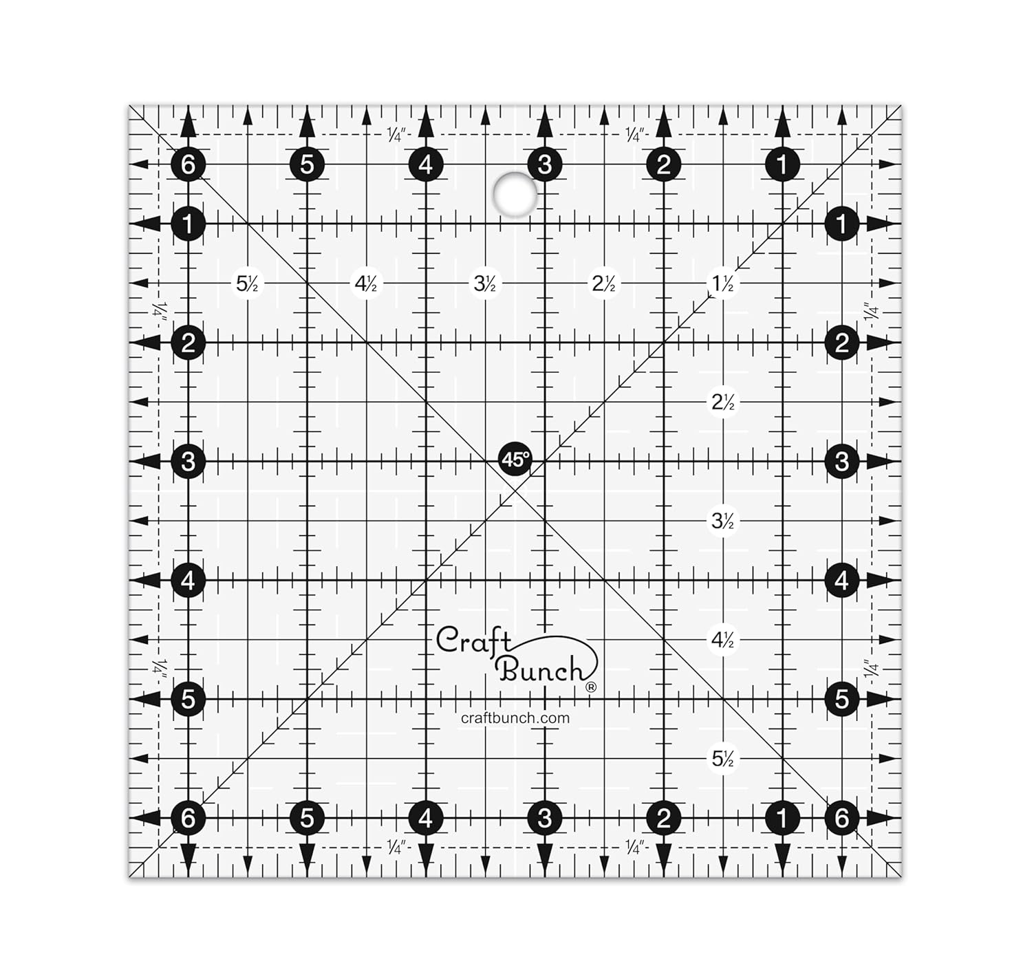 Non-Slip Square Quilt Template Ruler (12.5" x 12.5")