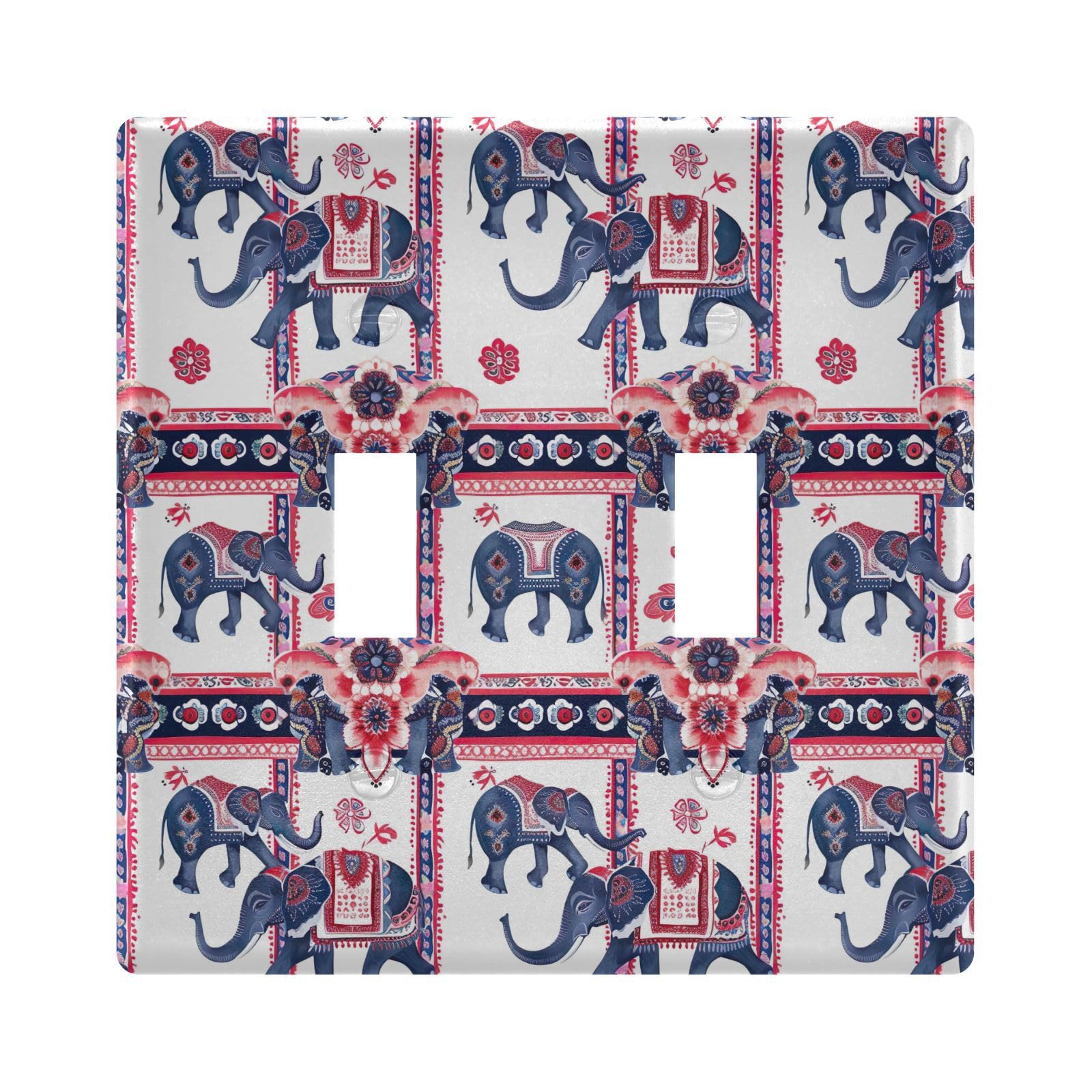 UMIRIKO Mandala Elephant Light Switch Cover Plate Covers Decorative Double Toggle Home Decor 202b5352