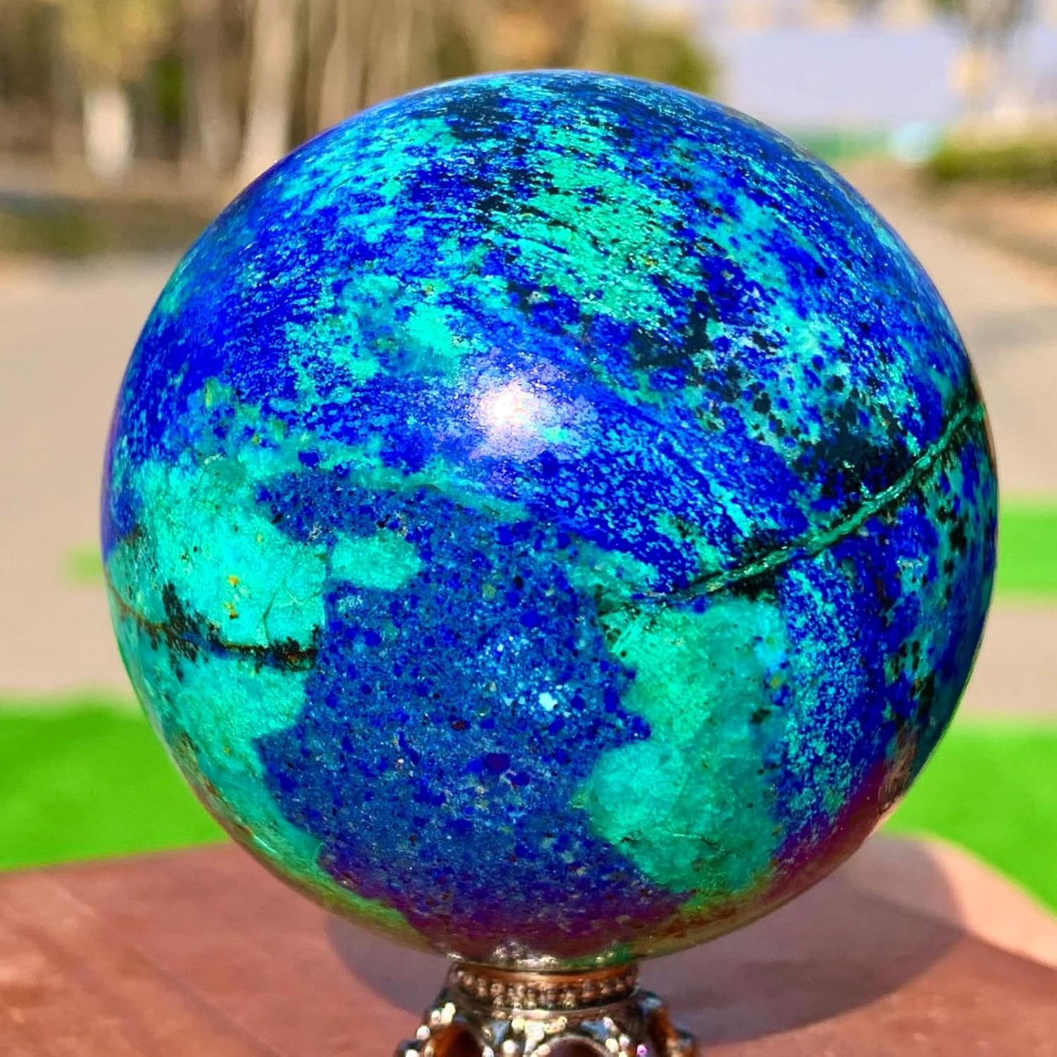 Smoky Quartz Crystal Sphere - Polished Stone Ball Decor & Scrying Orb for Meditation & Feng Shui Home Decor, Protection and Energy Cleansing (60-70mm)