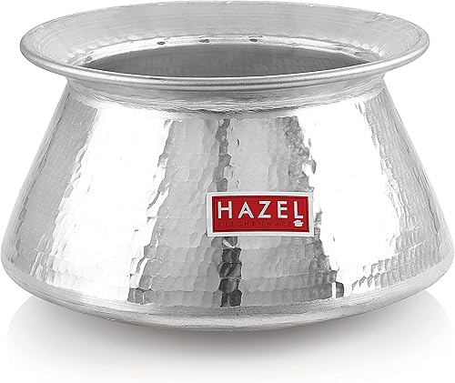 Miniatura 6 de HAZEL Biryani - Olla de cocina de arroz Biryani con acabado martillado de aluminio, 9.1 in, 5 litros (338.1 fl oz)