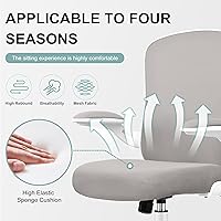 Vista 4 de Silla de oficina ergonómica, silla de escritorio de soporte lumbar con reposabrazos abatible y malla transpirable, silla de oficina giratoria