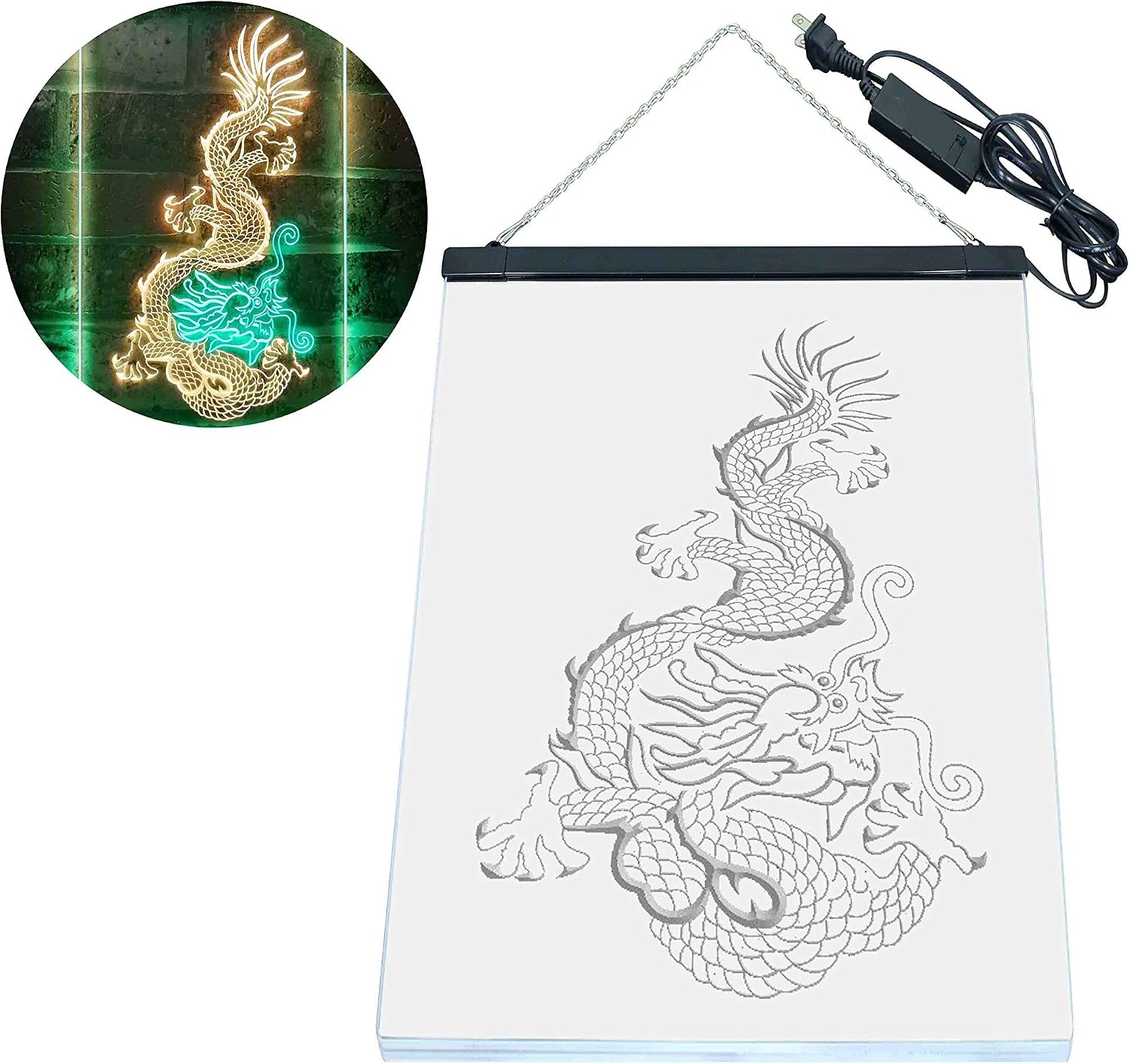ADVPRO Chinese Dragon Tattoo Decoration Dual Color LED Neon Sign Green & Yellow 8 x 12 Inches st6s23-j0340-gy