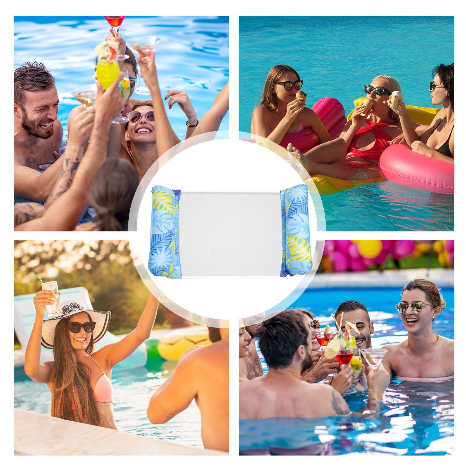 Flotteurs Piscine Adulte, Flotteurs Gonflables pour Bain Flottant Adulte, Matelas de Baignade pour Détente Plage Lac Jardin Fête Bronzage Extérieur
