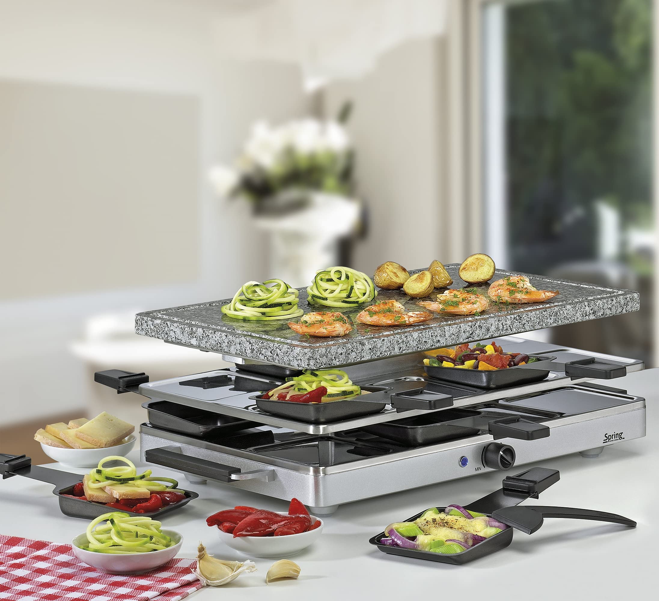 Spring Raclette mit Alugrillplatte-KP3267410001 Raclette mit Granitstein Grau one size