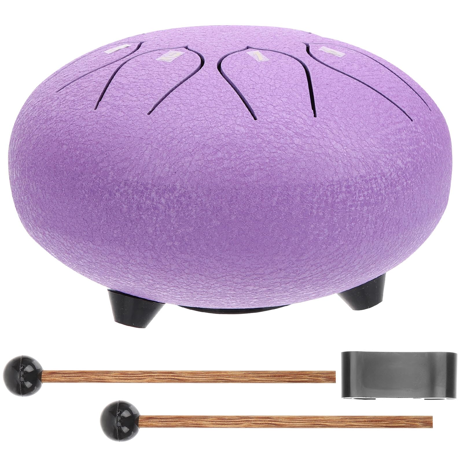 Baluue Instrumento de Percusión de Acero al Carbono Púrpura, Lengua de 8 Tonos, Portátil para Reducir Estrés y Cultivar Musicalidad, Adecuado para Meditación y Principiantes