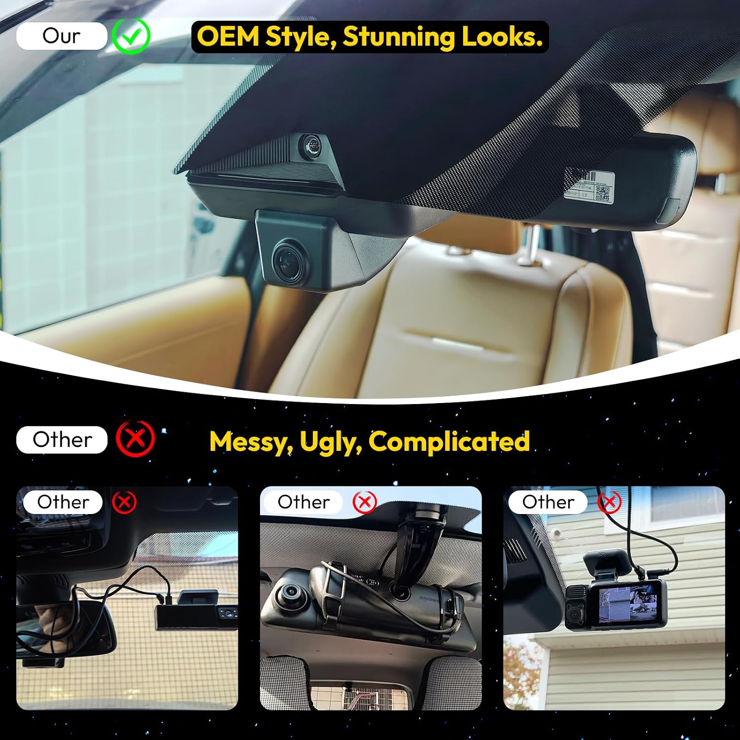 Front 4K Dash Cam fit for 2026 Hyundai Palisade & Palisade Hybrid(Has Auto-Dimming),OEM Look,Camera 2160P Video HDR,Built-in 5.8G WiFi& APP,GPS,Plug&Play,G-Sensor,Easy to Install,Loop Recording