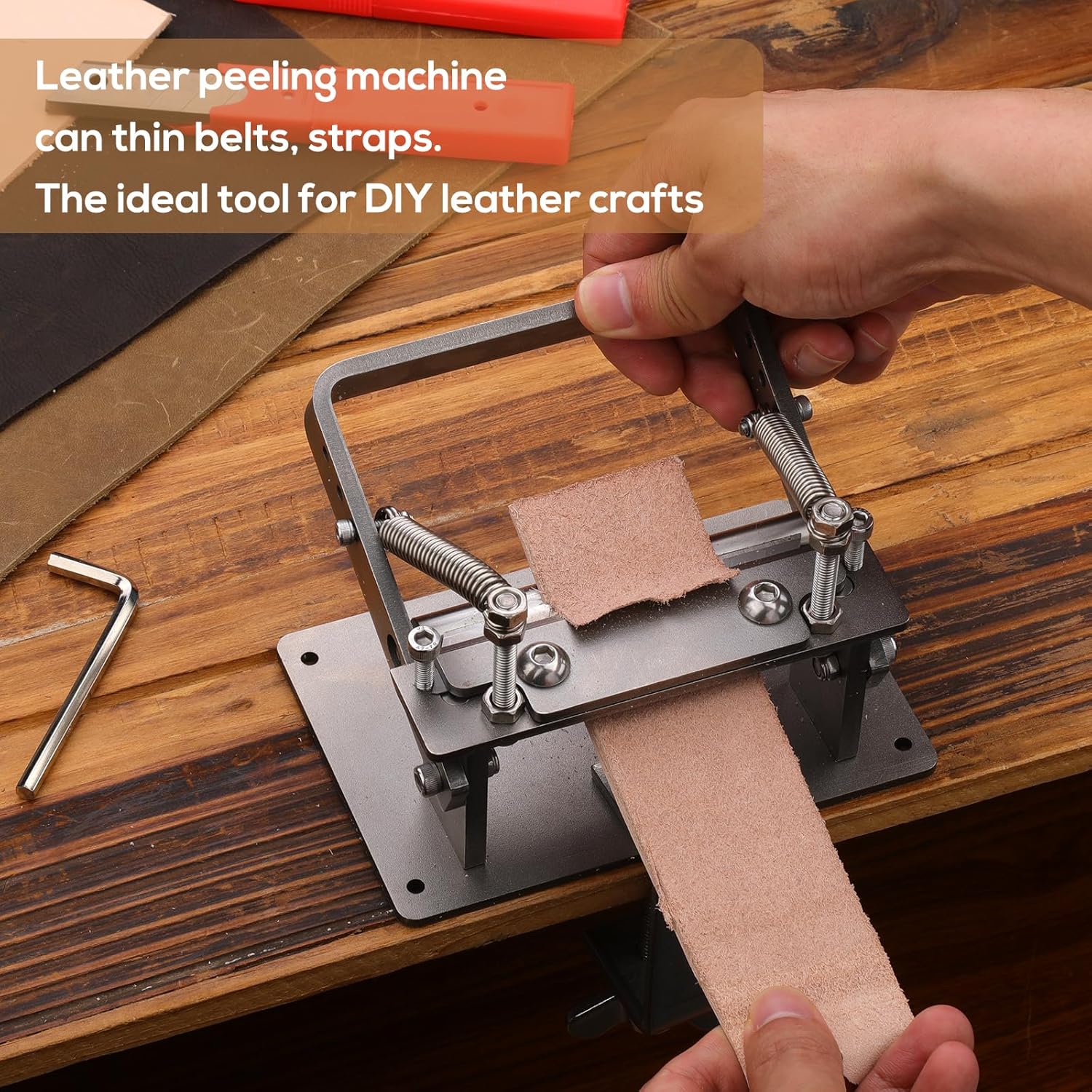 Manual Leather Splitter, Leather Paring Skiving Skiver Machine with Clamp, Leatherworking Tools with Blades for Leather Craft Working Tool